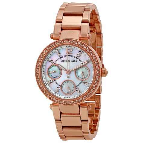 michael kors parker multi function rose gold tone ladies watch|Michael Kors parker rose gold.